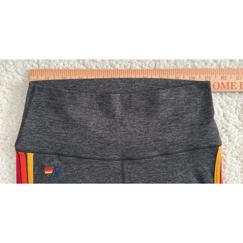 AVIATOR NATION Full Length Hi-Rise 5 Stripe Leggings Charcoal | XS - Picture 11 of 13